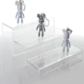 Clear acrylic 3-tier display riser stand for jewelry, retail showcase and accessories organization. - 3-Piece Set (5mm Thickness) / Clear