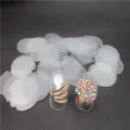 Plastic ring protector pads and jewelry display storage pieces set, bulk pack accessories. - Diameter 3.8cm / 95-100 Pieces Pack / Matte
