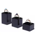 Acrylic ring display stand black cubic jewelry holder showcase for retail display. - Black
