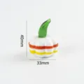 Cute glass pumpkin tabletop ornament, colorful striped decor for living room desk (40x33mm) - Style 1