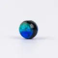 Handcrafted blue green gradient art glass foil bead DIY jewelry making accessory spacer. - 8mm / Blue