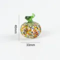 Cute colorful glass pumpkin figurine desktop ornament small decorative piece for room desk 40mm - Style 3