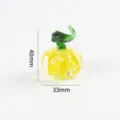 Cute glass pumpkin figurine ornament desktop yellow green miniature decor 40x33mm - Style 4