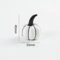 White glass pumpkin figurine, miniature tabletop decor ornament, compact size 40x33mm. - Style 9