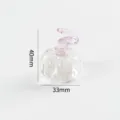 Cute glass pumpkin figurine, pink and clear desktop ornament, small decorative piece. - Style 11