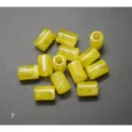 Yellow imitation amber acrylic barrel beads detail shot for DIY handmade jewelry accessories - 50 Pieces/Pack / Yellow