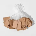 Blank kraft paper price tags with white cotton strings for jewelry and retail display details. - 2.6x1.5cm (Approx. 500 Pcs/Pack) / Kraft Paper Color