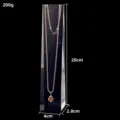 Transparent acrylic necklace display stand crystal square column pillar for jewelry showcase. - Long Chain Stand / 4cmx2.8cmx20cm / Clear