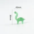 Cute green glass dinosaur figurine ornament for desktop, home, and office decor display. - Small Dinosaur / 43x30mm / Green
