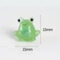 Green glass frog miniature ornament cute desktop car decor handmade animal figurine 15mm - Style 05