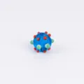 Blue glass bead with colorful dots round shape DIY bracelet earring beading material variant - 16*13mm / Light Blue