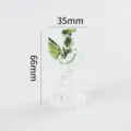 Glass angel figurine, cute mini ornament for car dashboard or home decor, 66x35mm size. - Green