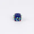 Blue Square Lampwork Glass Beads Colorful Polka Dots DIY Jewelry Making Necklace Earrings - 10*13mm / Dark Blue