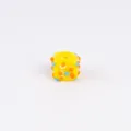 Yellow cube glass bead with colorful polka dot design, perfect for DIY jewelry making accessories. - 10*13mm / Yellow