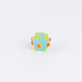 Light blue glass bead with colorful yellow and orange dots for DIY jewelry making. - 16*13mm / Sky Blue
