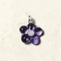 Purple glass flower pendant mini charm five petal bead DIY jewelry making accessories - Purple