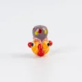 Handcrafted glass Phoenician face bead DIY loose charm for custom bracelet necklace accessories. - 20.8*18.5mm / Orange