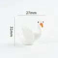 Cute white glass goose figurine miniature desktop ornament photography prop handmade craft - Style Two (27x31mm)