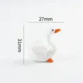 Mini white glass goose figurine, cute animal desktop ornament and photography prop. - Style Four (27x31mm)