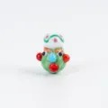 Handmade glass bead Phoenician face charm DIY bracelet necklace pendant accessory decor. - 20.8*18.5mm / Green