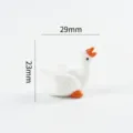 Cute white glass goose figurine, mini handmade animal desk decor and photography props. - Style Five (29x23mm)