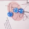 Perle di vetro a bolle blu bianco collana bracciale DIY accessori per gioielli fatti a mano - 12mm / Blu
