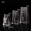 Transparent acrylic necklace display stand set 3 tier jewelry organizer shelf holder - 3-Piece Necklace Display Busts