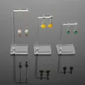Clear acrylic earring display stand L-shaped jewelry holder for stud dangling earrings. - 3-Piece T-Bar Earring Display Stands