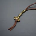Dije dorje de latón en cordón de cuero marrón, ideal para accesorios de cuentas mala de bricolaje. - Estilo 1