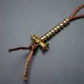 Vista detallada de la campana vajra de latón cuentas contador cordón para accesorios mala. - Estilo 3