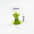 Glass frog figurine, cute animal desktop ornament with crown, 52x32mm home decor. - Frog