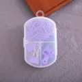 Portable transparent plastic storage box with purple paper clips and binder clips set - Paper Clips + Binder Clips / Purple