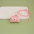 Variante de mini bolso de cuero PU rosa, monedero pequeño y bolsa de almacenamiento de auriculares. - Rosa
