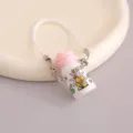 Lindo mini botella termo llavero dibujos animados colgante de mochila decoración regalo - Llavero de Letra Blanco