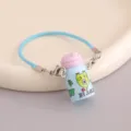 Llavero de mini termo lindo con correa azul, colgante de decoración de bolso de dibujos animados. - Llavero de Letra Azul