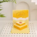 3D Pop Up Geburtstagskarte Faltkarte mit Herz Motiv Grusskarte fuer Valentinstag und Geburtstag - Standardausführung - Gelb