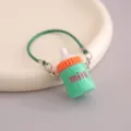 Mini biberon llavero colgante verde lindo dibujos animados bolso encanto mochila accesorio - Llavero de Biberón Verde