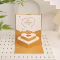 3D Pop Up Geburtstagskarte mit Licht Musik Design, romantische Herz Torte Geschenk Faltkarte. - Standardausführung - Braun
