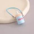 Lindo llavero de mini botella de leche bonito colgante de bolso llavero de dibujos animados - Llavero de Biberón Azul