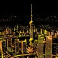 Creativo DIY pittura a grattare notte città skyline arte artigianato regalo decor oro nero - Shanghai