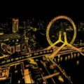 Arte da grattare vista notturna città regalo DIY, variante ruota panoramica dorata. - Tianjin Eye
