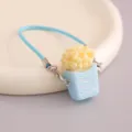 Llavero de cubo de palomitas lindo correa azul dije bolso colgante llavero decoracion - Llavero de Palomitas Azul