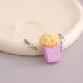 Llavero de palomitas bonito, mini colgante cubo morado para mochila, llaves o decoración. - Llavero de Palomitas Violeta