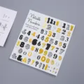 DIY pegatinas de números de lámina metálica decorativo agenda papelería oro plata negro - Número