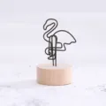 Support de mémo flamant rose en bois porte-photo rétro décoration de bureau objet - Flamant rose