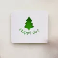 Belle carte de vœux ajourée blanche avec arbre vert et texte pour cadeaux et fêtes. - Green Pine