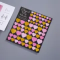 DIY foil heart stickers set with black backing card, shiny gold and pink decorative planner stickers. - Gold Powder Heart