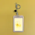 Transparent card holder keychain with cute lemon cartoon insert for ID badge and bus pass. - 4 Lemon