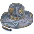 Camouflage bucket hat for outdoor fishing, wide brim sun protection hat with adjustable chin strap. - Adults 59-62cm / No.2 Suede