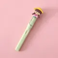 Lápiz eterno lindo con adorno de niña de dibujos animados bolígrafo sin sacar verde claro SKU - Niñas